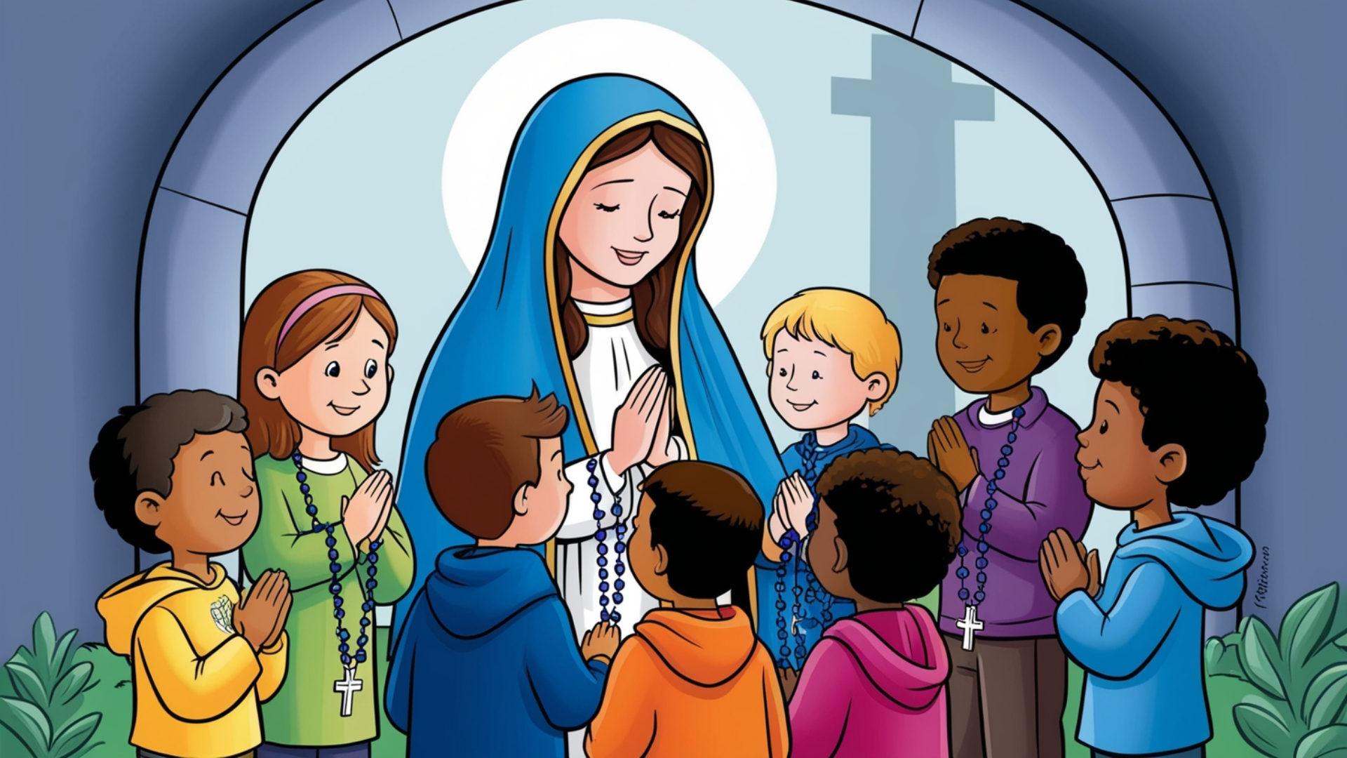 Como rezar o terço mariano com as crianças